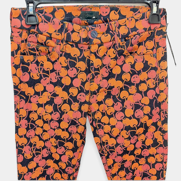 MOTHER The Looker NWT Cherry Pickin' Printed Low Rise Skinny Jeans Size 25 - Picture 6 of 16